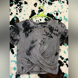 Gray Tie-Dye Women's Top